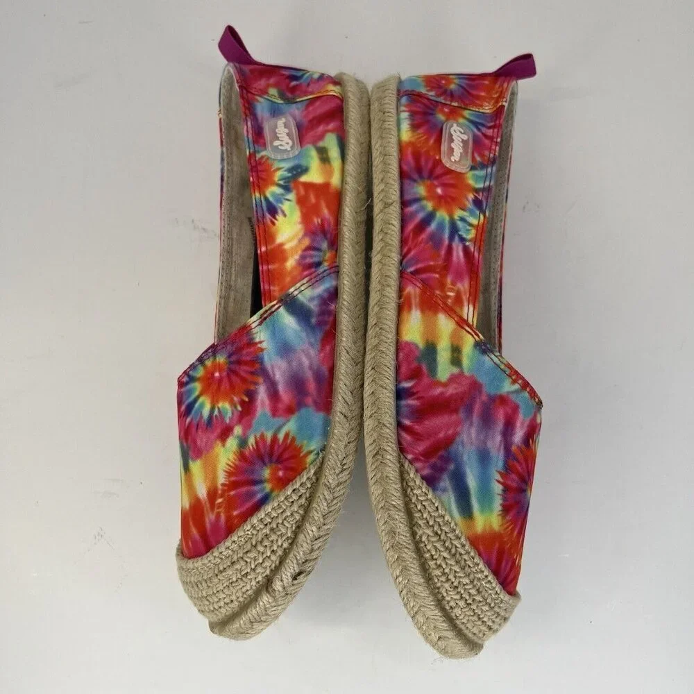 Sugar Evermore Multicolor Tie Dye Women's Size 8.5 Espadrille Flats NWOB